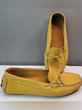 Mercanti Fiorentini Driving Shoes Women Sz 10 Suede Moccasin Loafers in Mustard